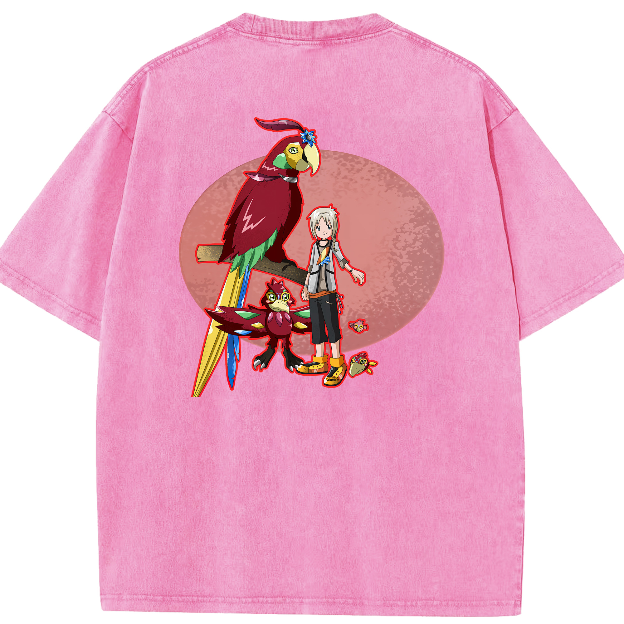 （画像用） Digimon デジタルモンスター/デジモン 綿100% ヴィンテージ風 半袖Tシャツ（背面プリント）